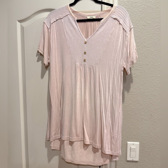 Kori America blush pink mineral washed oversized top - Picture 1 of 3